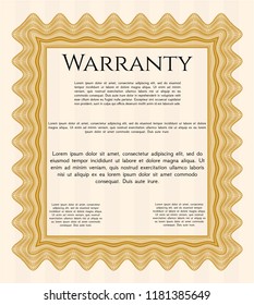 Orange Vintage Warranty Certificate template. Modern design. Printer friendly. Customizable, Easy to edit and change colors. 