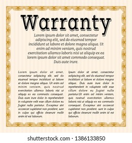 Orange Vintage Warranty Certificate template. Printer friendly. Beauty design. Customizable, Easy to edit and change colors. 