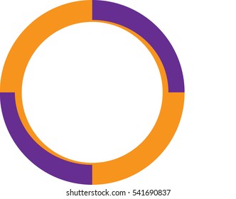 Orange and violet Frame in the form of a circle