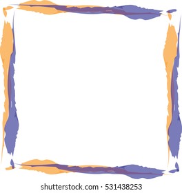 Orange and violet frame - watercolor