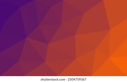 Orange and violet gradient in abstract polygon shape background texture. modern mosaic illustration with triangle shape pattern elements for display, business, website, surface, advertising, display