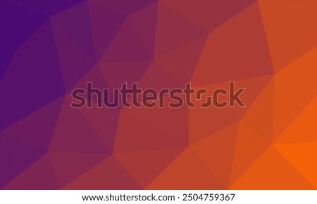 Orange and violet gradient in abstract polygon shape background texture. modern mosaic illustration with triangle shape pattern elements for display, business, website, surface, advertising, display