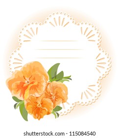Orange violet and round Paper napkin with pattern.