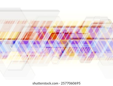 Orange and violet tech concept minimal abstract geometric background. Vector graphic design