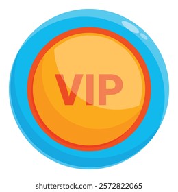 Orange vip icon with blue frame showing very important person status