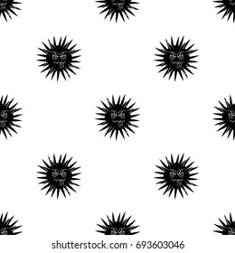 Orange virus icon in black style isolated on white background. Viruses and bacteries symbol stock vector illustration.