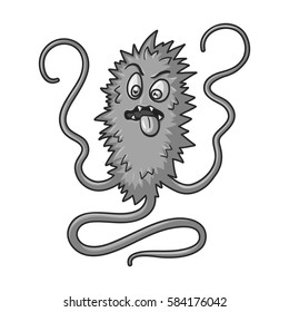 Orange virus icon in monochrome style isolated on white background. Viruses and bacteries symbol stock vector illustration.