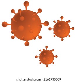 orange virus icon sign monkeypox with shadow. Pox virus concept. Vector clipart illustration