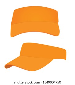 Orange visor cap. vector illustration