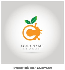 Orange & Vitamin C Logo. Symbol & Icon Vector Template.