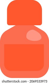 Orange vitamine bottle, illustration, vector, on a white background.