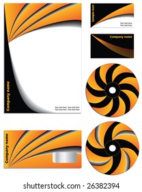 Orange Vs Black Company Vector Set