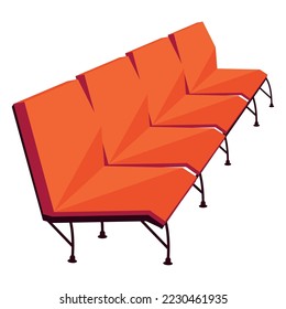 orange waiting room chairs icon