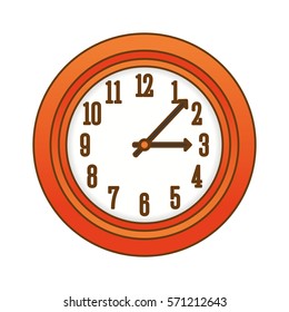 orange wall clock icon image design, vector illustration