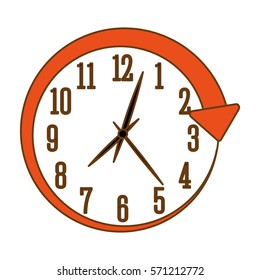 orange wall clock icon image design, vector illustration