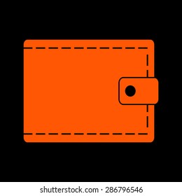 Orange Wallet icon on a black background