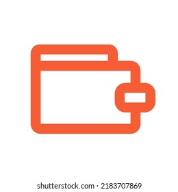 Orange wallet icon. Payment. Vector.