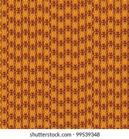 Orange wallpaper pattern with red ornament