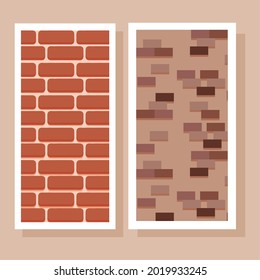 orange walls bricks structures icons