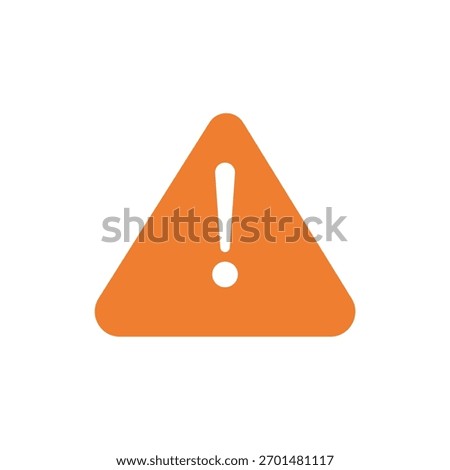 Orange warning sign with an exclamation mark inside a triangle. Represents a danger, caution, alert, or potential hazard. Signifies immediate attention.