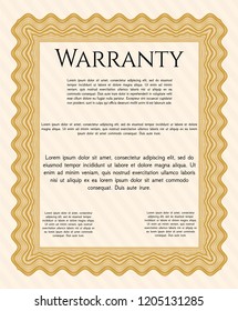 Orange Warranty. Complex background. Customizable, Easy to edit and change colors. Perfect design. 