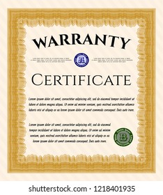 Orange Warranty. With complex background. Customizable, Easy to edit and change colors. Lovely design. 