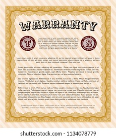 Orange Warranty. Customizable, Easy to edit and change colors. Complex background. Sophisticated design. 