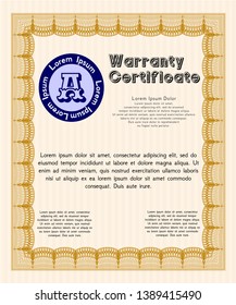 Orange Warranty. Customizable, Easy to edit and change colors. With linear background. Beauty design. 