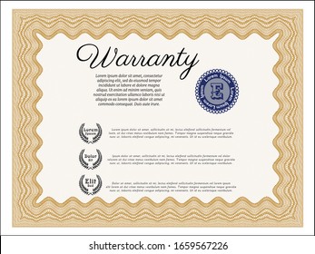 Orange Warranty. Easy to print. Customizable, Easy to edit and change colors. Elegant design. 