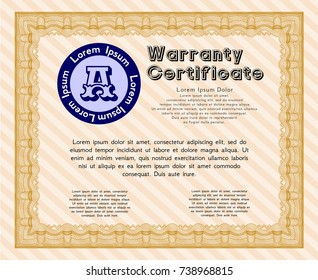 Orange Warranty. Elegant design. Customizable, Easy to edit and change colors. With linear background. 