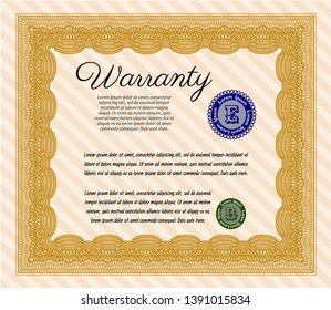 Orange Warranty. With linear background. Customizable, Easy to edit and change colors. Elegant design. 
