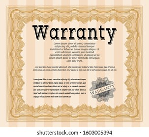 Orange Warranty. With linear background. Customizable, Easy to edit and change colors. Artistry design. 