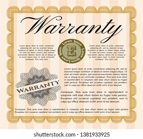 Orange Warranty. Lovely design. Easy to print. Detailed. 