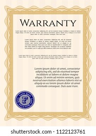 Orange Warranty. Modern design. Detailed. Easy to print. 