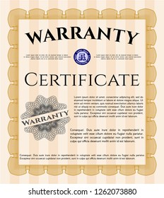Orange Warranty. Money Pattern. With background. Customizable, Easy to edit and change colors. 