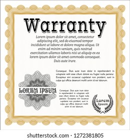 Orange Warranty. Money Pattern design. Customizable, Easy to edit and change colors. With linear background. 