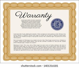 Orange Warranty. Printer friendly. Customizable, Easy to edit and change colors. Nice design. 