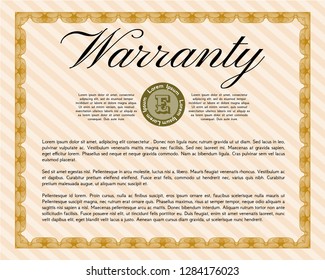 Orange Warranty. Sophisticated design. Customizable, Easy to edit and change colors. With background. 