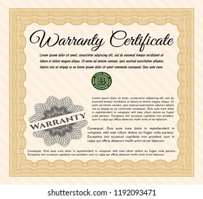 Orange Warranty template. Customizable, Easy to edit and change colors. Printer friendly. Artistry design. 