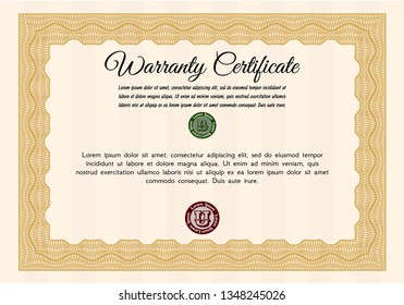 Orange Warranty template. Customizable, Easy to edit and change colors. With quality background. Artistry design. 