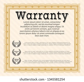 Orange Warranty template. Easy to print. Elegant design. Customizable, Easy to edit and change colors. 