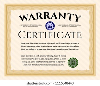 Orange Warranty template. Lovely design. Easy to print. Customizable, Easy to edit and change colors. 