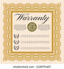 Orange Warranty template. Lovely design. Customizable, Easy to edit and change colors. Easy to print. 