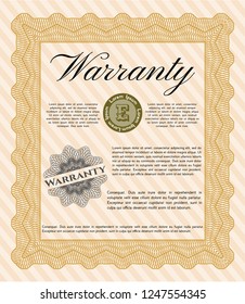 Orange Warranty template. Money style design. Customizable, Easy to edit and change colors. Printer friendly. 