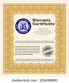 Orange Warranty template. Nice design. Complex background. Customizable, Easy to edit and change colors. 