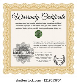 Orange Warranty template. Printer friendly. Customizable, Easy to edit and change colors. Artistry design. 