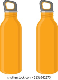 Orange Water Bottle, Illustration, Vector On A White Background.