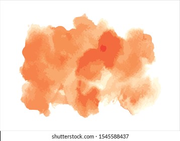 orange water color paint stroke background vector