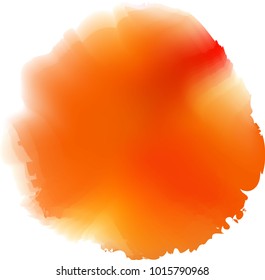 Orange water color splash. Vector