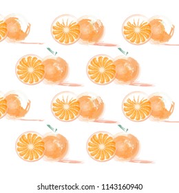 Orange water color style vector illustration  pattern isolate in white background